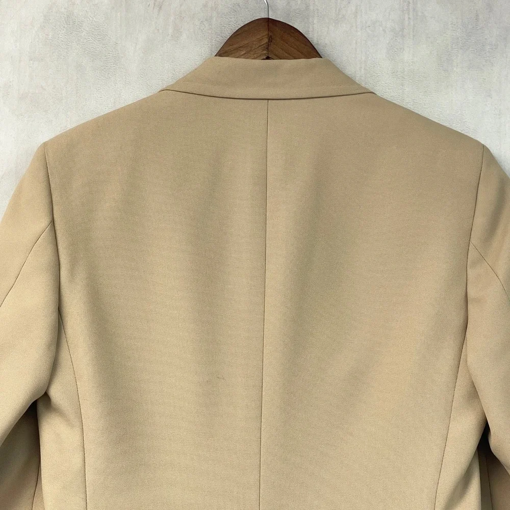 Vintage Sears The Classic Collection Blazer Mens 38 Tan Gold Button 70s Disco